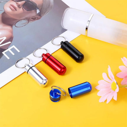 Portable 4-Compartment Keychain Pill Holder: Compact Pocket Organizer (Random Color)