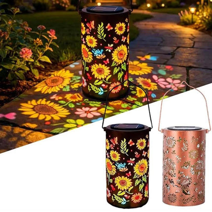 Sunflower Solar Hanging Lantern, Waterproof Outdoor Garden Light
