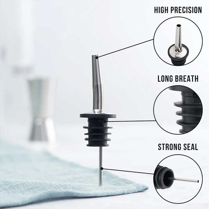 10 x Stainless Steel Bottle Spouts Oil Wine Liquor Pourer Dispenser Pour Stopper