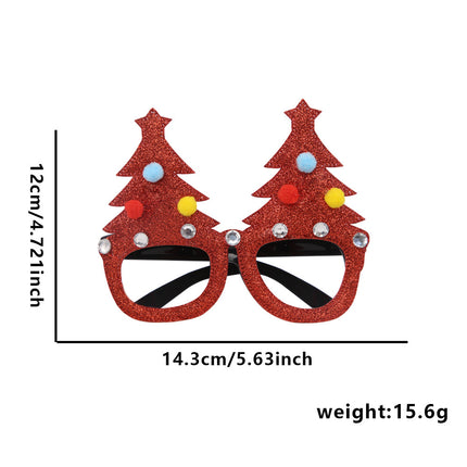 Christmas Novelty Party Glasses, Snowman & Reindeer Antler Costume Frame, Xmas Photo Prop Decoration