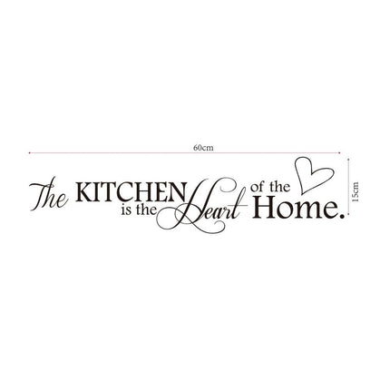 2Pcs The Kitchen Is The Heart of The Home Vinyl Wall Stickers Kitchen Art Decor 60CM
