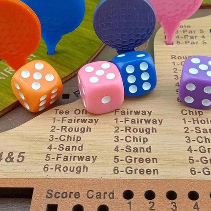Wooden Mini Tabletop Dice Golf Game, Fun Challenging Desktop Family Strategy Board Game
