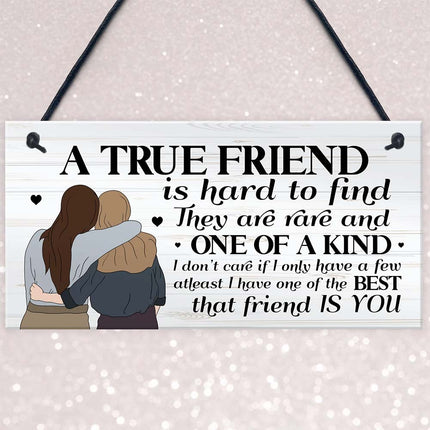 True Friend Wooden Wall Decor – Thoughtful Friendship Gift for Her