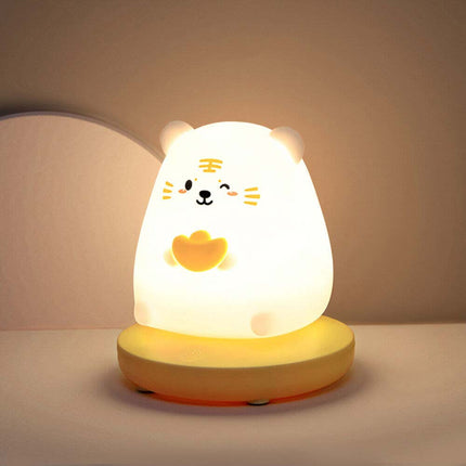 Cute Animal LED Night Light Silicone Bedside Table Lamp Kids Gift Rechargeable