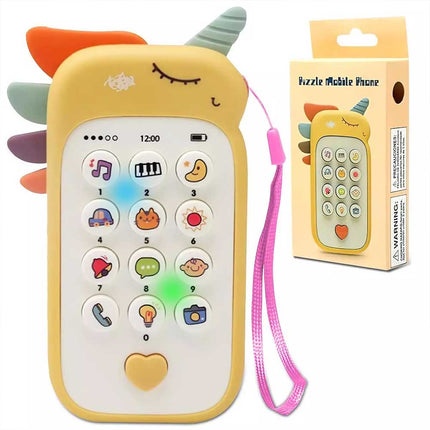 Baby Educational Unicorn Phone Toy Set Lights Music Animal Sounds Dual Language Toddlers