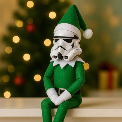 Festive Christmas Ornament Holiday Decor Stormtrooper Resin & Felt Elf Doll