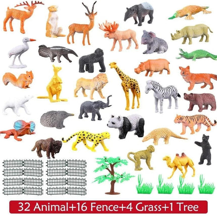 Mini Jungle Animal Figures 53 Pieces Toy Set