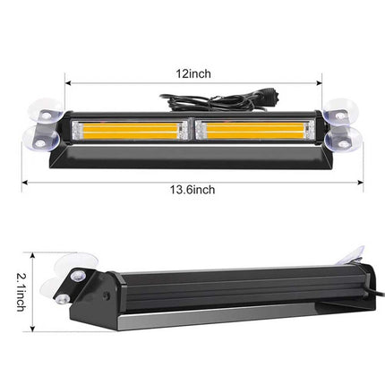 12V-24V Amber LED Warning Strobe Beacon Car Roof Flashing Recovery Light Bar