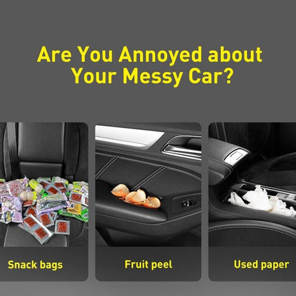 Baseus Car Trash Can Litter Bag Garbage Seat Waste Lid Bin Organizer Accessories