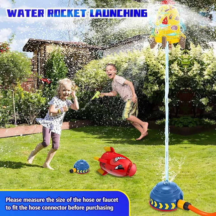 Water Pressure Lift Sprinkler Outdoor for Kids Air Rocket Toys Rocket Launcher