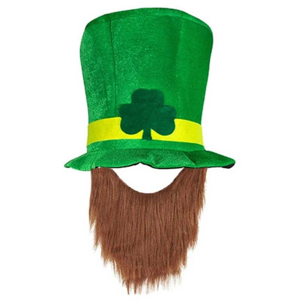 Adult Children's day St. Patricks Day Hat with Beard Leprechaun Caps Holiday Party