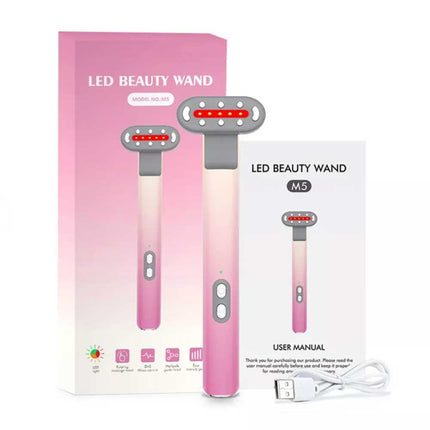 M5 4-in1 Facial Wand LED Red Light Therapy Massage for Skin Care and Anti-Aging