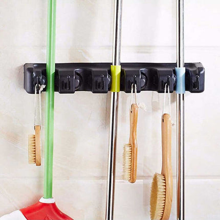 Broom Hanger Mop Holder Wall Mounted Brush Storage Rack Organizer Kitchen Tool