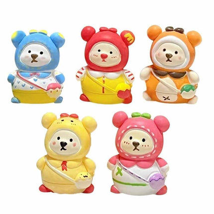 Set of 10 Paint Your Own Bear Figurines DIY Arts & Crafts Kit Decor Gift for Kids Family