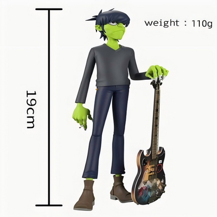 Virtual Band Character Resin Collectible Figure, Hand-Painted Statue with Signature Instrument, Premium Display Piece for Fans