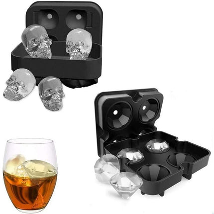 Skull Shape 3D Ice Jelly Cube Mold Bar Party Silicone Tray Chocolate Mould