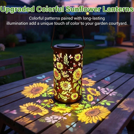 Sunflower Solar Hanging Lantern, Waterproof Outdoor Garden Light