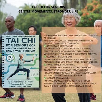 Spiral-Bound Tai Chi Daily Exercise Book for Beginners & Senior Practitioners