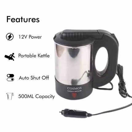 500ML Portable Car Kettle Travel Kettle Water Heater for Caravan RV Camping 12V