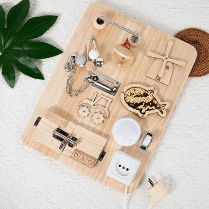 Montessori Busy Board for Toddlers Educational Fidget Sensory Toy Autistic ADHD Children Gift