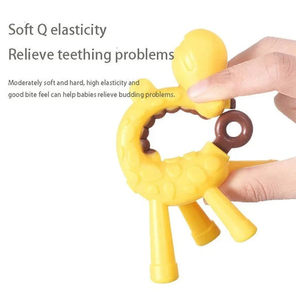Silicone Teething Toothbrush Giraffe Shape BPA Free Chew Toy, 3 Count