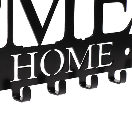 Iron Wall Mounted Home Sweet Home Hanging Hanger Hooks Hat Key Holder Rack Shelf
