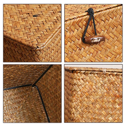 Hand-Woven Storage Basket Natural Rattan Basket Cabinet Sundries Organizer Home