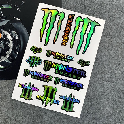 2 Whole Sheets Motorbike Car Helmet Decals, DIY Random Bike Stickers