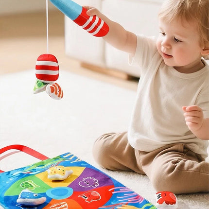Fabric Fishing Game Toy, Montessori Toddler Play Set for 1–3 Years Old, Christmas Gift