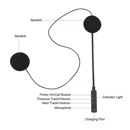 Wireless Bluetooth Motorcycle Helmet Headset for Intercom Motorbike Headphone