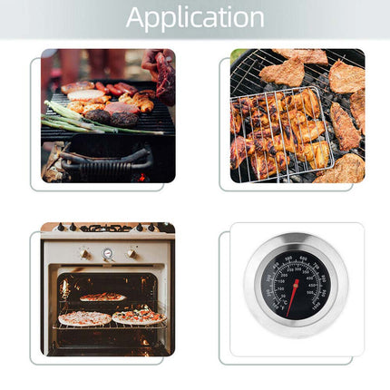 Stainless Steel Oven Thermometer BBQ Temperature Gauge Kitchen Barbecue