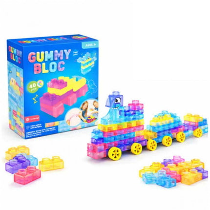 Jelly Blox Mega Pack 40pc Soft Sensory Building Blocks Educational STEM Construction Toy