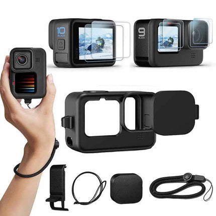 Accessories Kit for GoPro Hero 11 10 9 Black Silicone Sleeve Protective Case