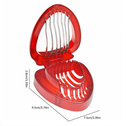 Stainless Steel Strawberry Slicer Tool, Fruit Cutter with Sharp Blade for Easy Strawberry Slicing