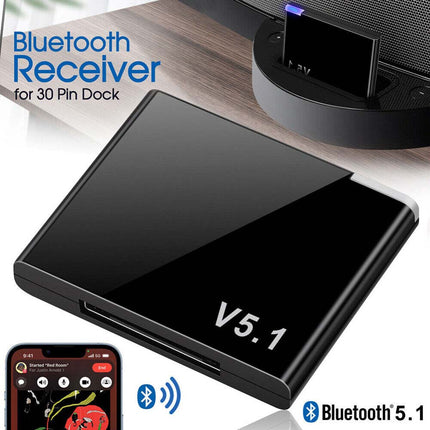 30Pin Bluetooth 5.1 Music Audio Receiver Stero Adapter For iOS Bose Sound dock