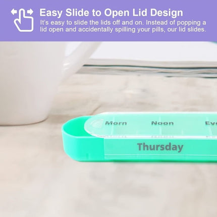 28 Grids 7 Day Weekly Pill Box, Tablet Storage Sorter Container Organizer
