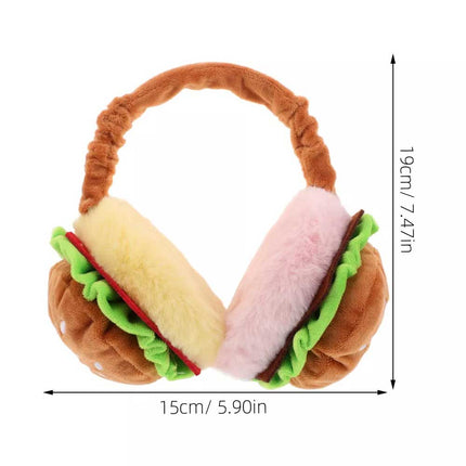 Burger Ear Muffs Piggy Bank for Adults Funny Hamburger Warmer