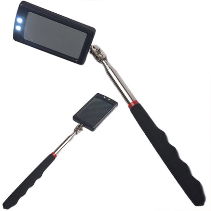 Telescopic Light Inspection Mirror 2 Bright LED Grip Extends 29-87cm Rotating