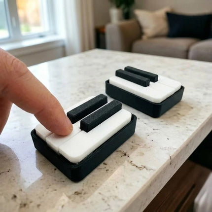 3D Printed Piano Keyboard Fidget Clicker Keychain, Novelty Stress Relief Toy