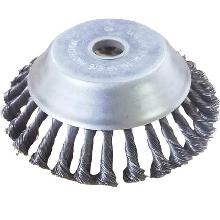 200mm Cone Knotted Wire Grass Trimmer Cutter Head, Metal Lawn Mower Weeding Tray