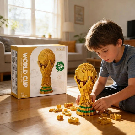500Pcs World Cup Trophy Building Blocks Kids Educational DIY Construction Toy Gift
