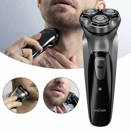 Electric Shaver 3 Heads Cordless Men Razor Wet Dry Rotary Shaver USB