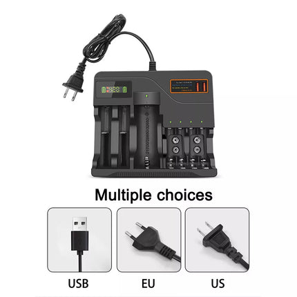 LCD Smart Battery Charger For AAA AA 9V Ni-MH Ni-CD Rechargeable Batteries