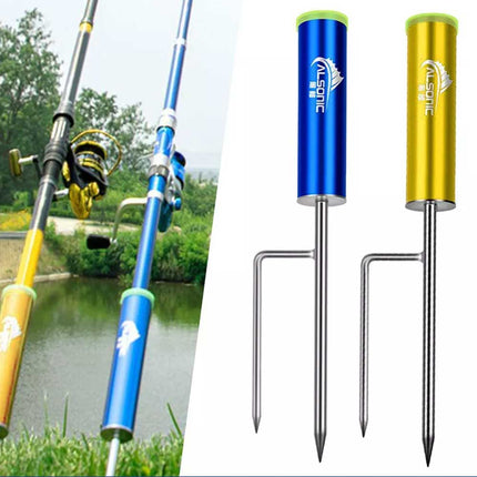 Metal Fishing Rod Holder Utility Pole Ground Stand Support for Lake Beach River