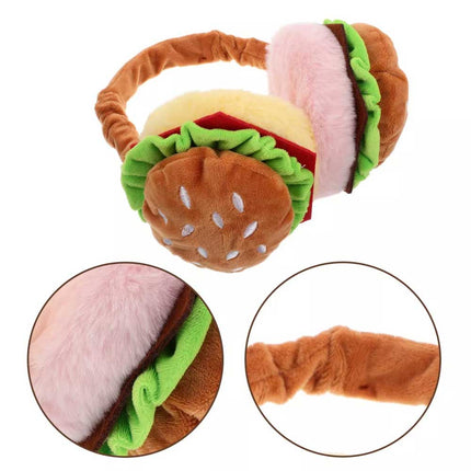 Burger Ear Muffs Piggy Bank for Adults Funny Hamburger Warmer