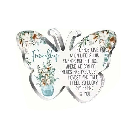 Heart Acrylic Plaque Friendship Gift for Her Birthday & Thank You Present 12cm