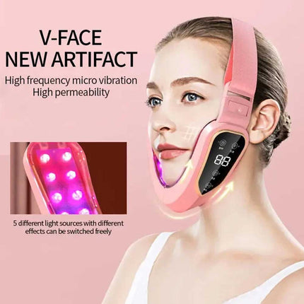 V-Face Shape Massager Skin Neck Lift Slim Double-Chin Removal LED Photon Therapy