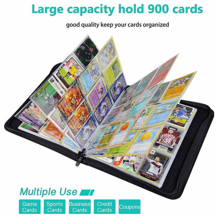 900 Cards Pocket Trading Card Binder 9 Pocket Trading Card Album Folder Case