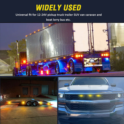 10X 12V-24V Clearance LED Side Marker Indicator Truck Trailer Light Lorry Caravan