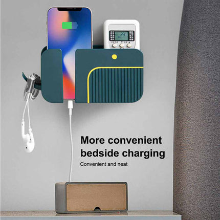 Plug Remote Control Wall Mounted Mobile Phone Case Holder Charging Storage Box